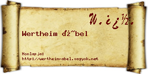 Wertheim Ábel névjegykártya